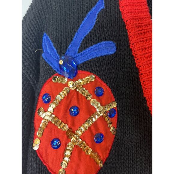 Work in Progress Gladys Bagley Vintage Christmas Ugly Sweater Cardigan sz small - Picture 4 of 7